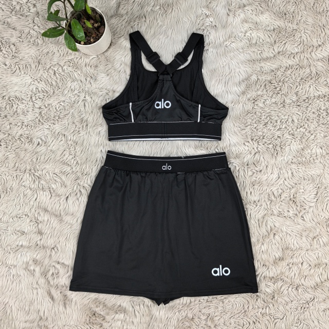 Fashion Embroidery Sport Shorts Skirt Set