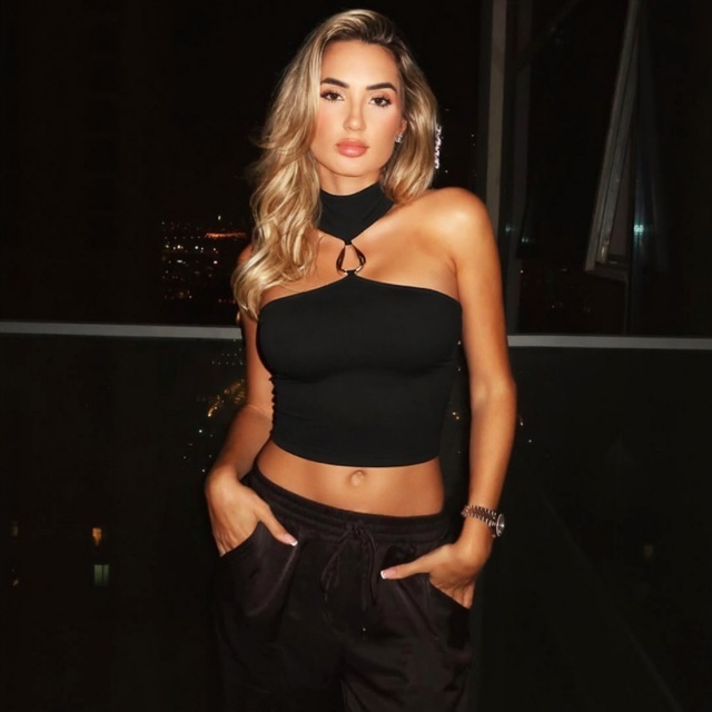 Halter Hollow Out Slim Fit Crop Top