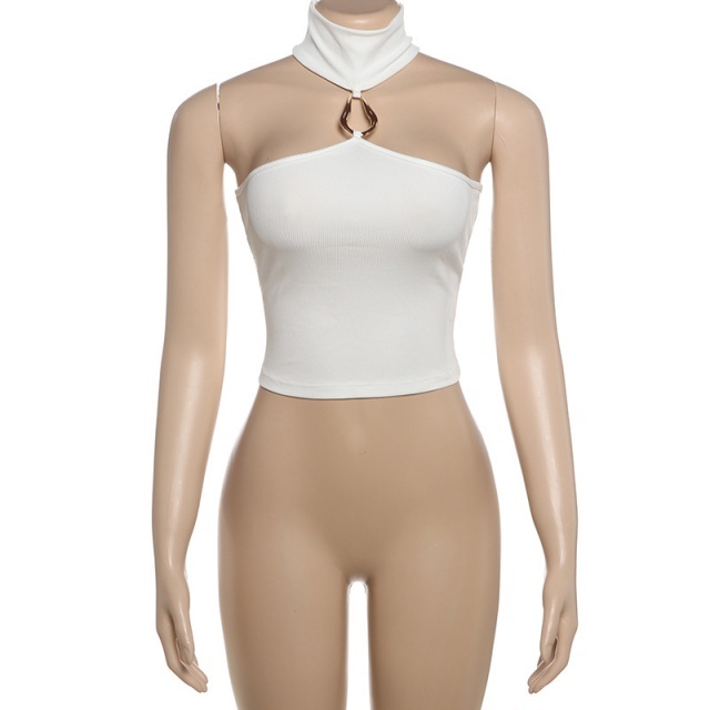 Halter Hollow Out Slim Fit Crop Top