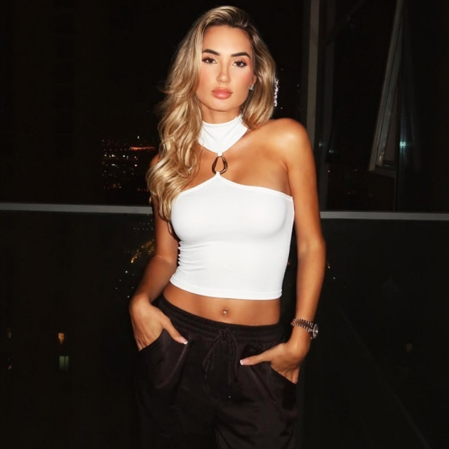 Halter Hollow Out Slim Fit Crop Top