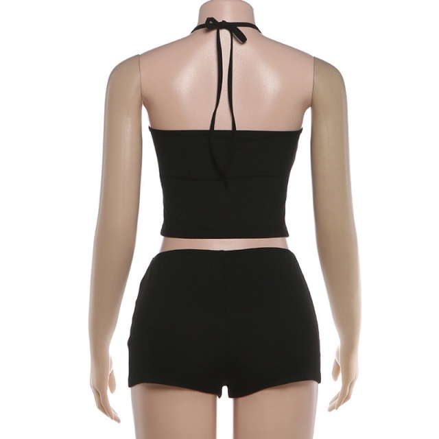 Halter Neck Vest Top Mini Short Set