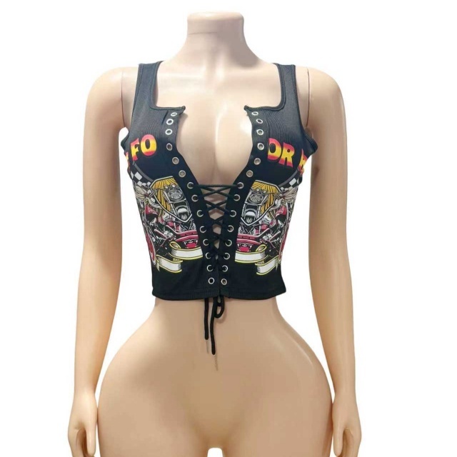 Hollow Out Tie-Front Tank Top