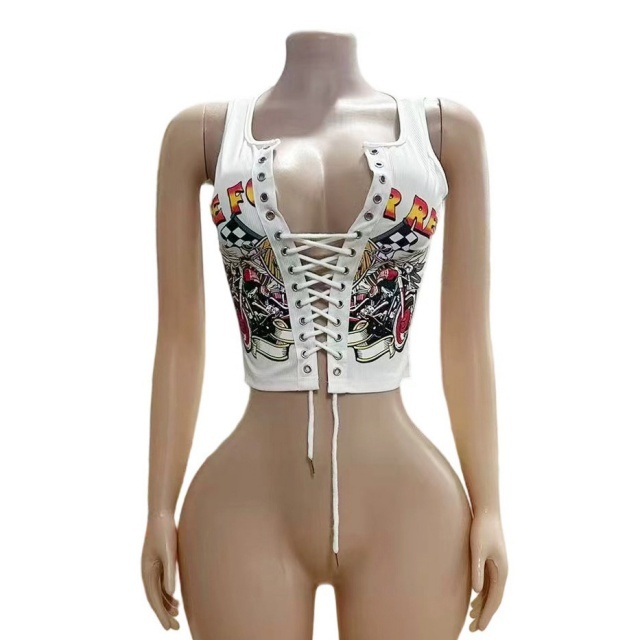 Hollow Out Tie-Front Tank Top