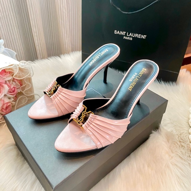 Metal Logo Hollow Out High Heeled Sandals