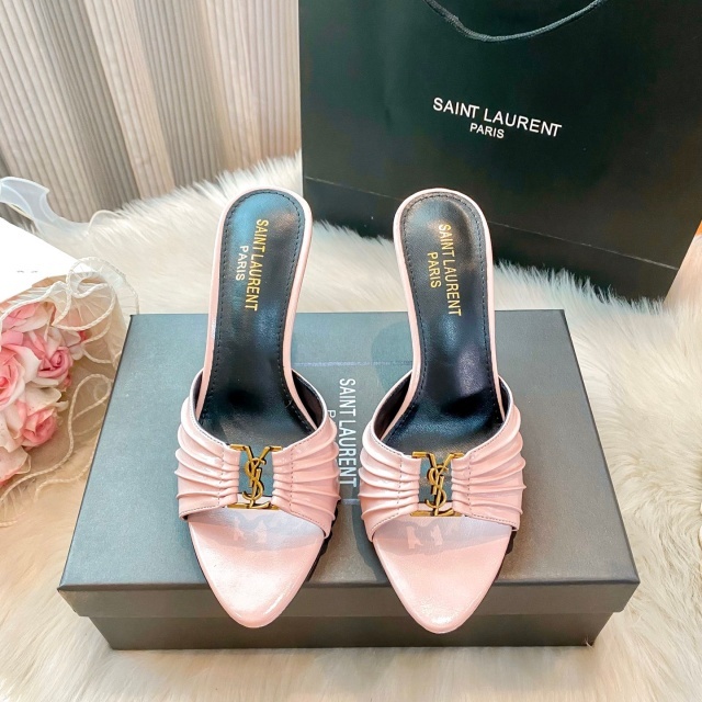 Metal Logo Hollow Out High Heeled Sandals