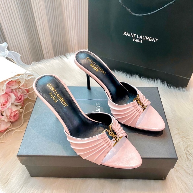 Metal Logo Hollow Out High Heeled Sandals