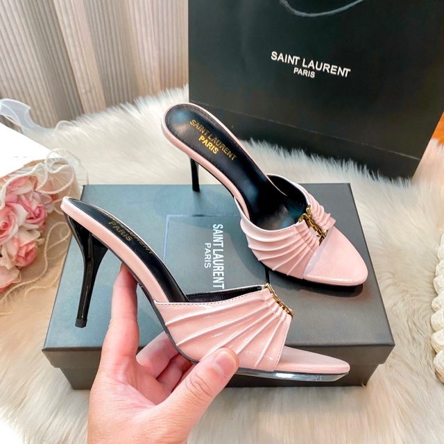 Metal Logo Hollow Out High Heeled Sandals