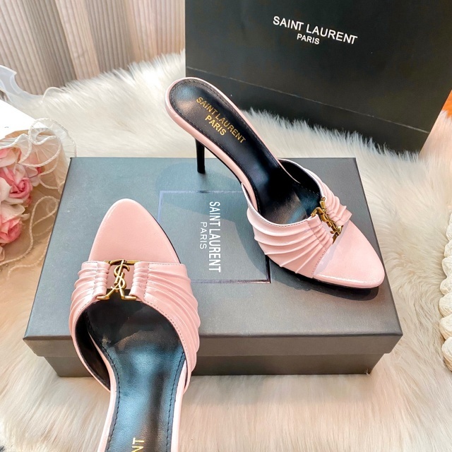 Metal Logo Hollow Out High Heeled Sandals