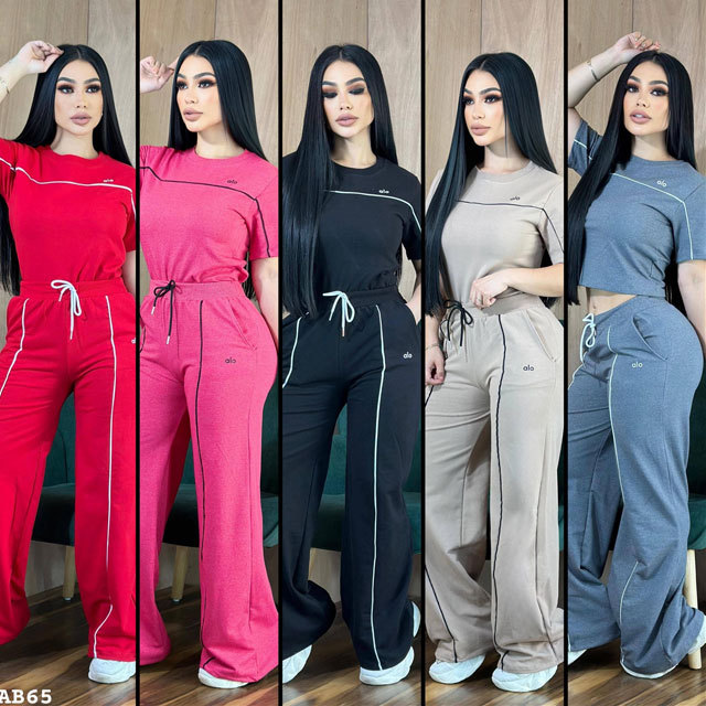 Fashion Embroidery Short Sleeve Casual Pants Suit