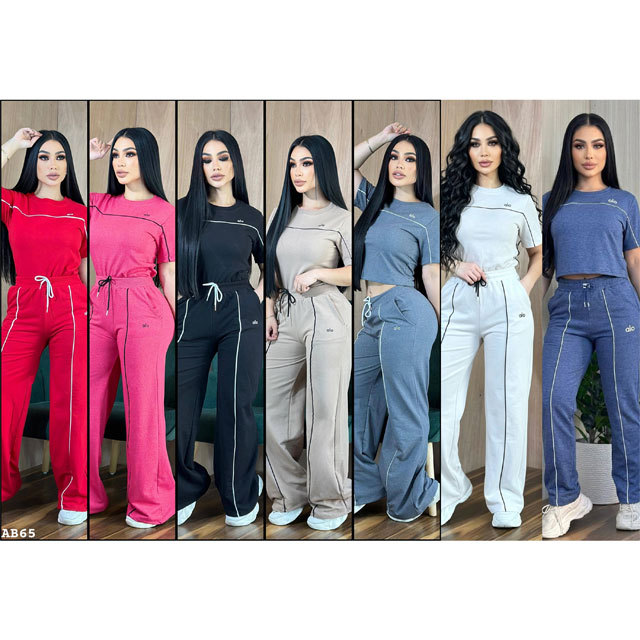 Fashion Embroidery Short Sleeve Casual Pants Suit