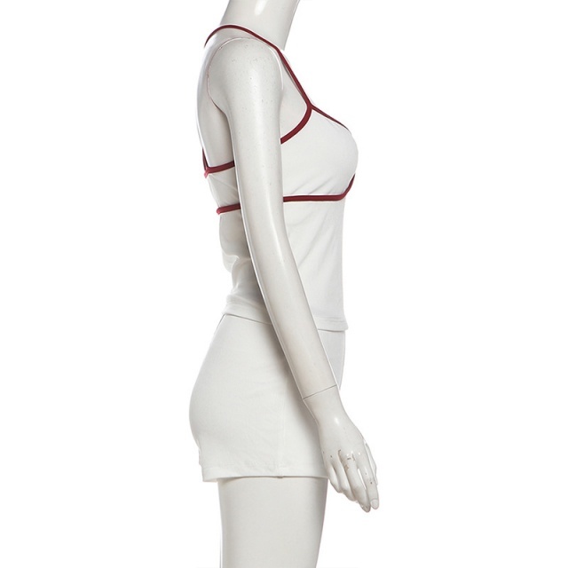 Color Block Cami Top Slim Fit Short Set