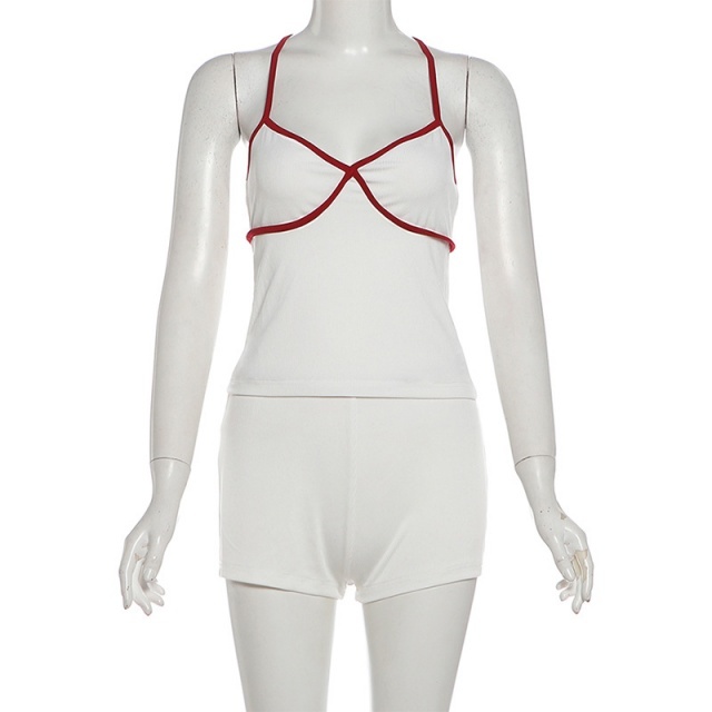 Color Block Cami Top Slim Fit Short Set