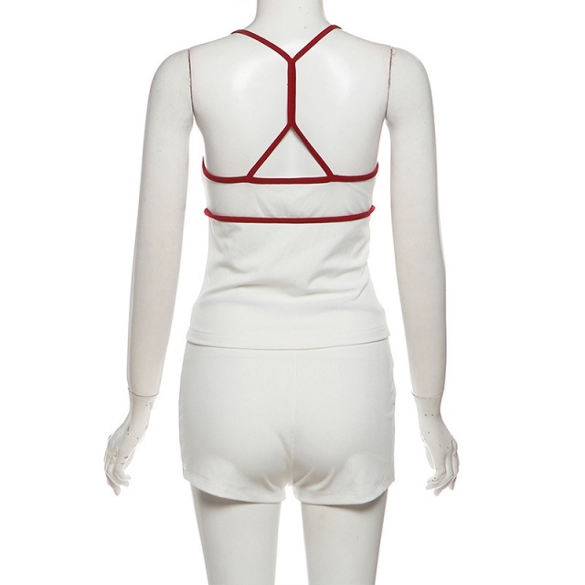 Color Block Cami Top Slim Fit Short Set