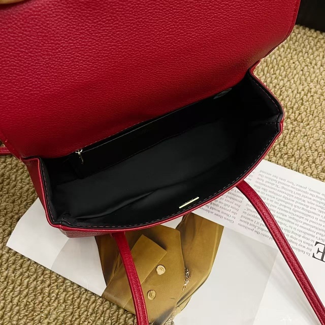 Metal Logo Leather Women Shoulder Bags