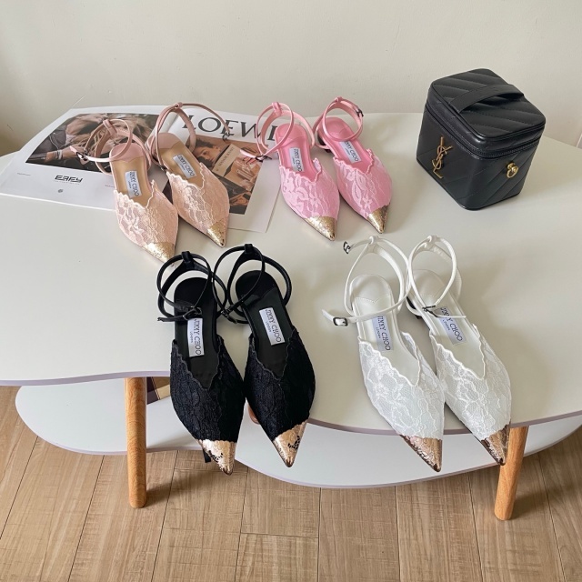 Sexy Pointed Toe Lace Flat Sandals