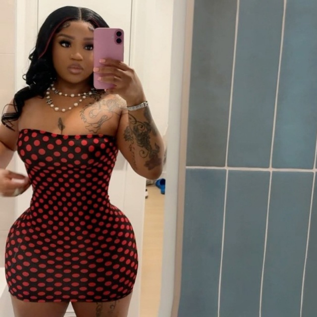 Dots Printed Strapless Tube Bodycon Dress