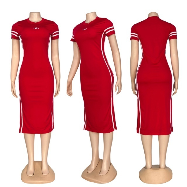 Fashion Embroidery Slit Midi Dress