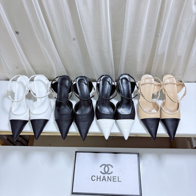 Ankle Strap Leather High Heeled Sandals