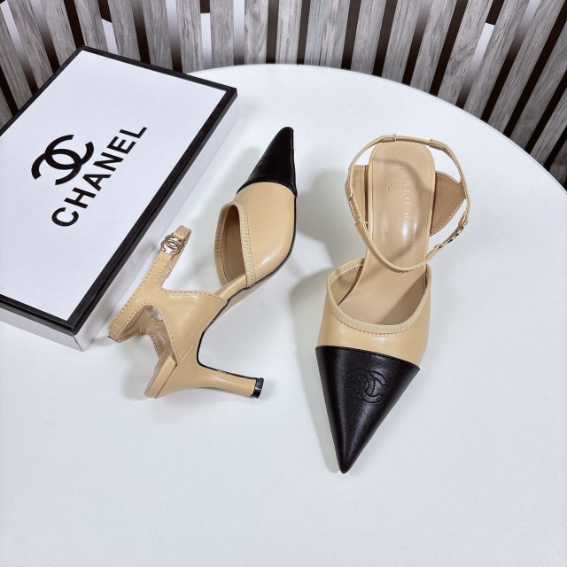 Ankle Strap Leather High Heeled Sandals