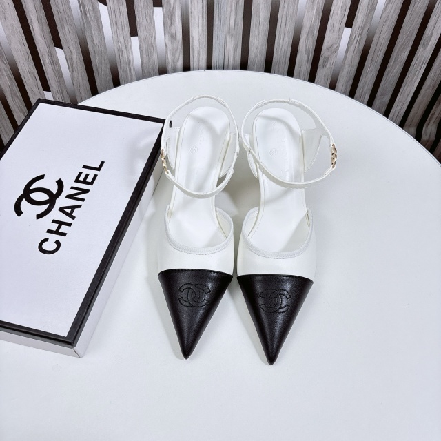 Ankle Strap Leather High Heeled Sandals
