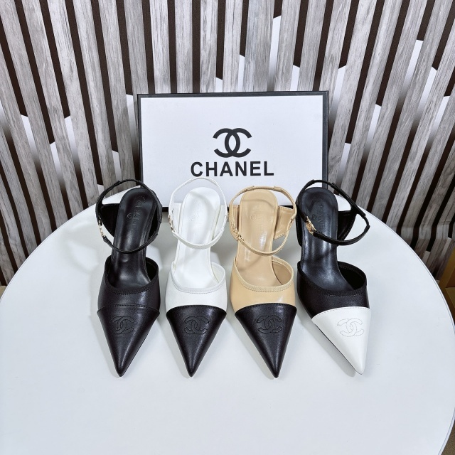 Ankle Strap Leather High Heeled Sandals