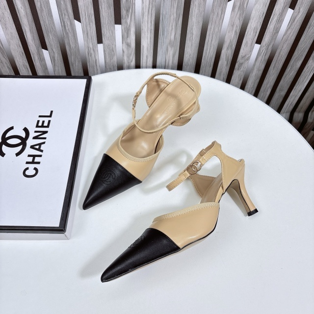Ankle Strap Leather High Heeled Sandals