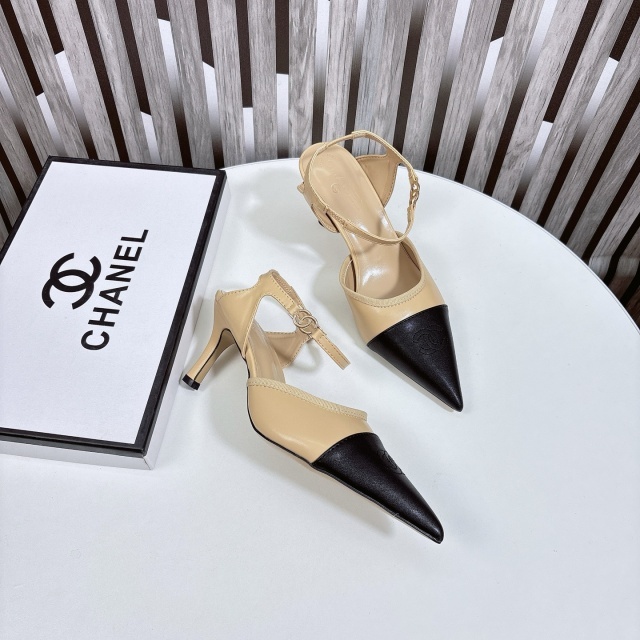 Ankle Strap Leather High Heeled Sandals