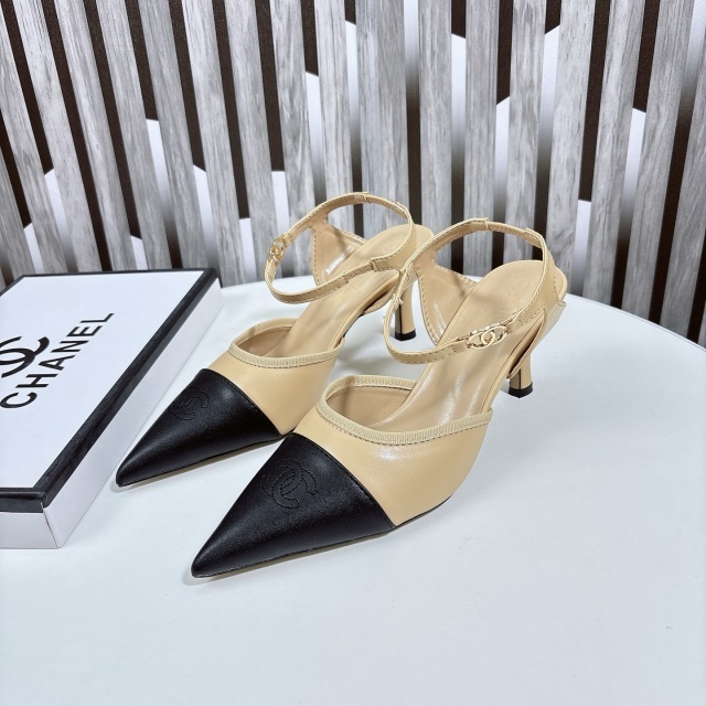 Ankle Strap Leather High Heeled Sandals