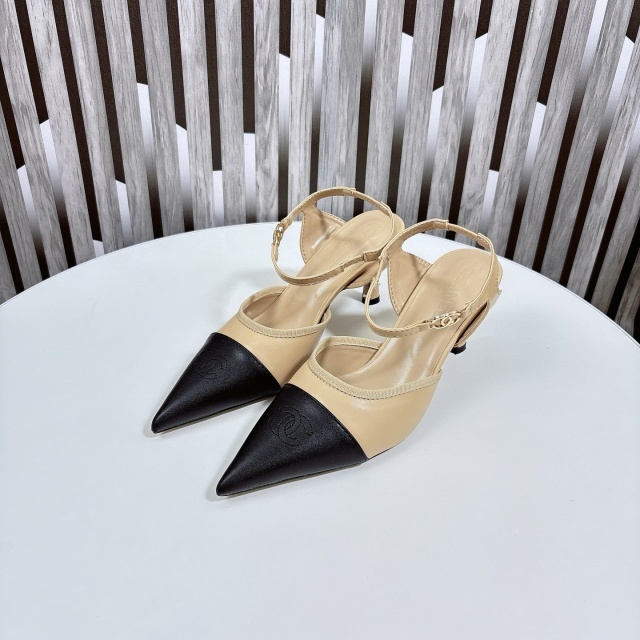 Ankle Strap Leather High Heeled Sandals