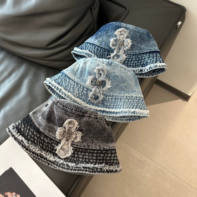 Fashion Denim Tassel Bucket Hats