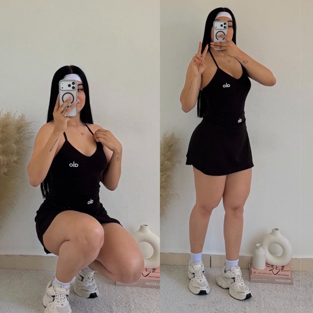Fashion Embroidery Sport Cami Top Skirt Set