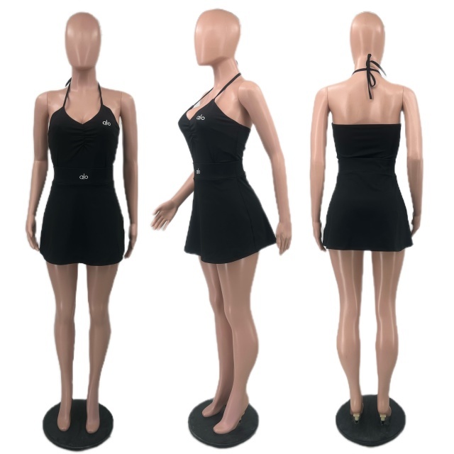 Fashion Embroidery Sport Cami Top Skirt Set