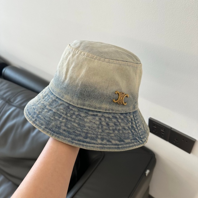 Metal Logo Denim Unisex Bucket Hats