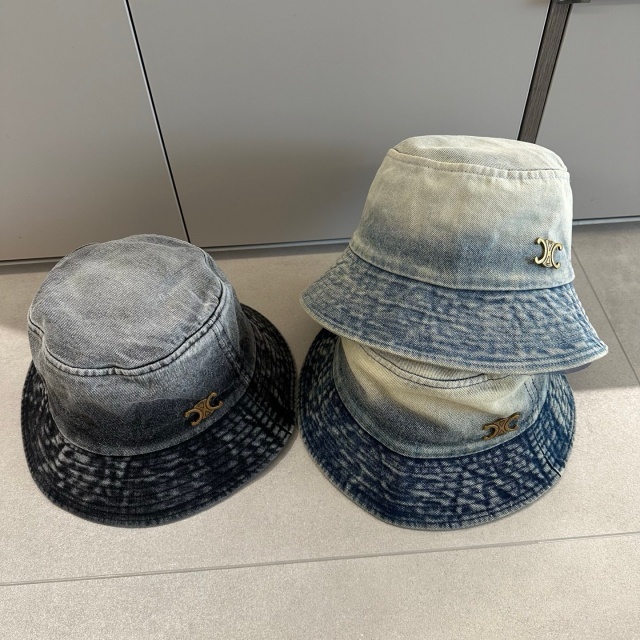 Metal Logo Denim Unisex Bucket Hats