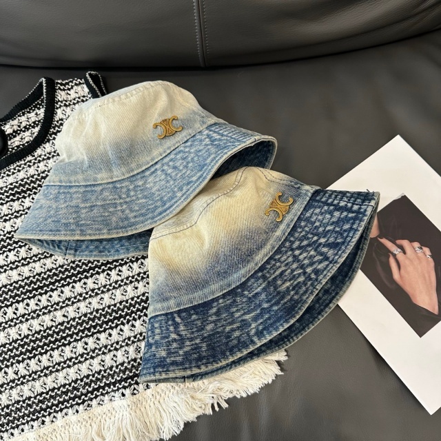 Metal Logo Denim Unisex Bucket Hats