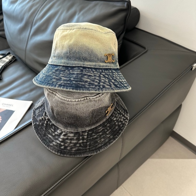 Metal Logo Denim Unisex Bucket Hats