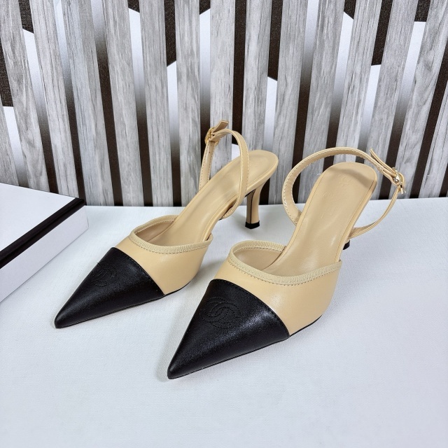 Sexy Color Block Leather High Heeled Sandals