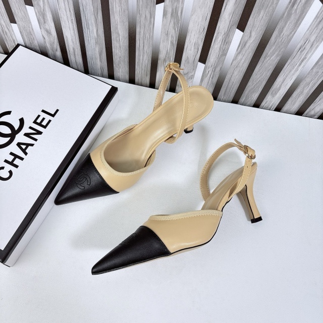 Sexy Color Block Leather High Heeled Sandals