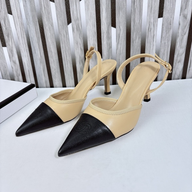 Sexy Color Block Leather High Heeled Sandals