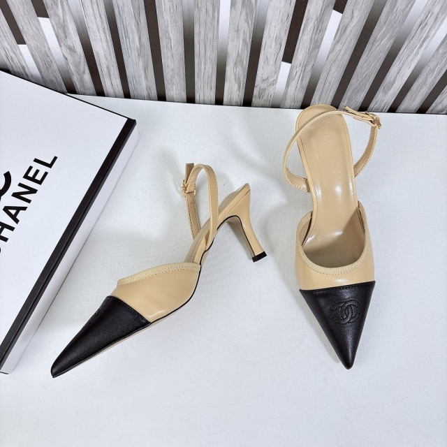 Sexy Color Block Leather High Heeled Sandals