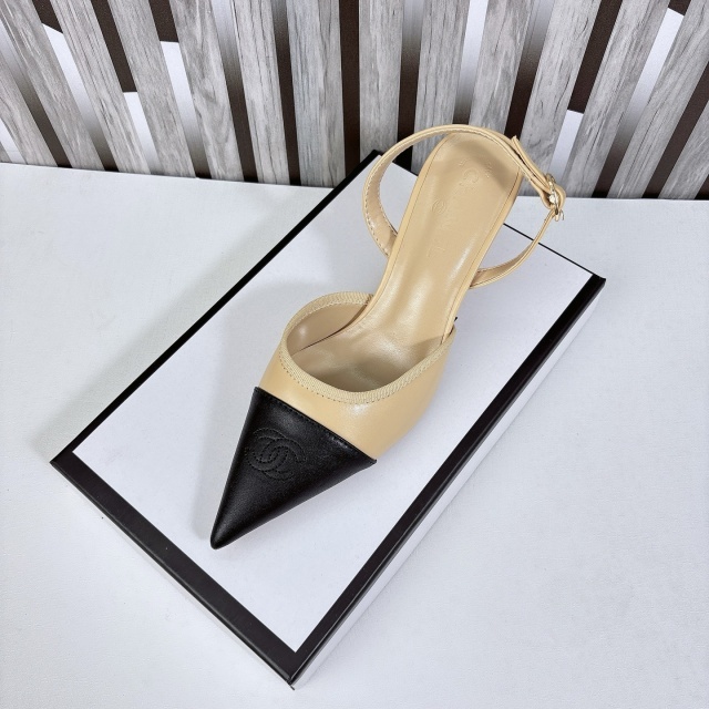 Sexy Color Block Leather High Heeled Sandals