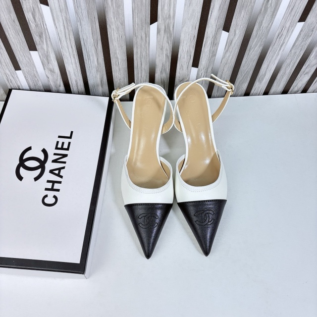 Sexy Color Block Leather High Heeled Sandals
