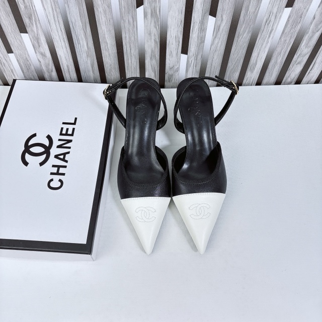 Sexy Color Block Leather High Heeled Sandals