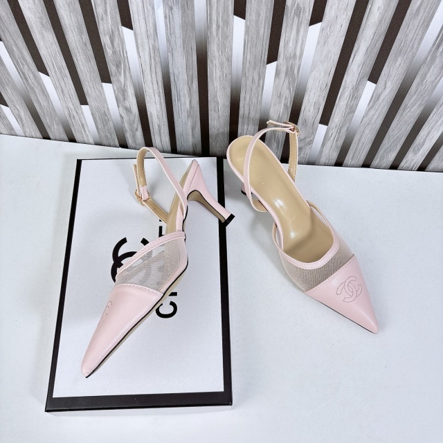 Sexy Pointed Toe Mesh High Heeled Sandals