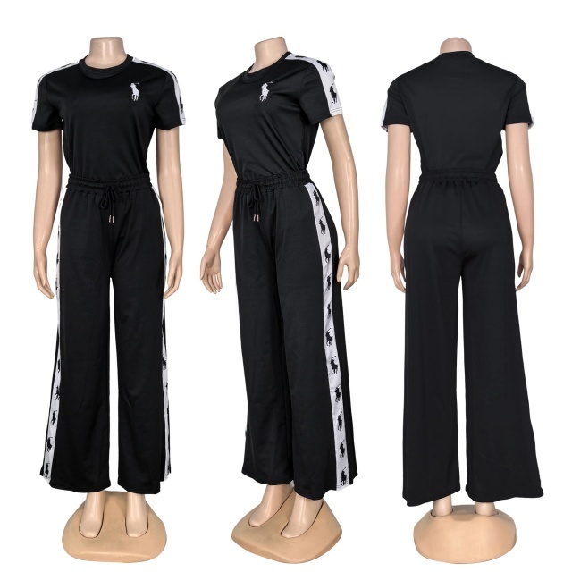 Fashion Short Sleeve Casual Pants Suit