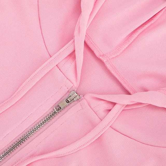 Sleeveless Hooded Zipper Up Slim Fit Skirt Set
