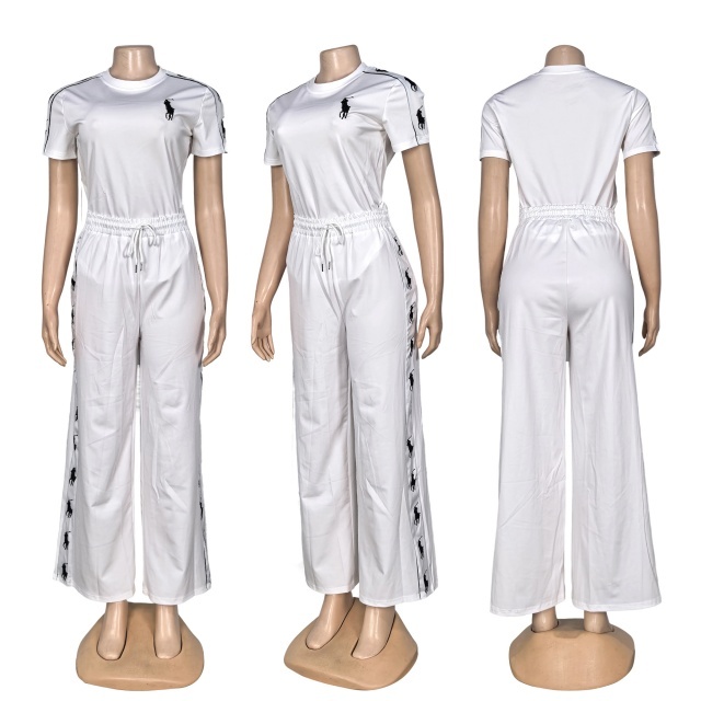 Fashion Short Sleeve Casual Pants Suit