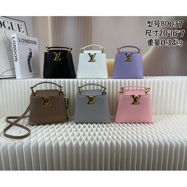 Metal Logo Leather Fashion Crossbody Bucket Bags