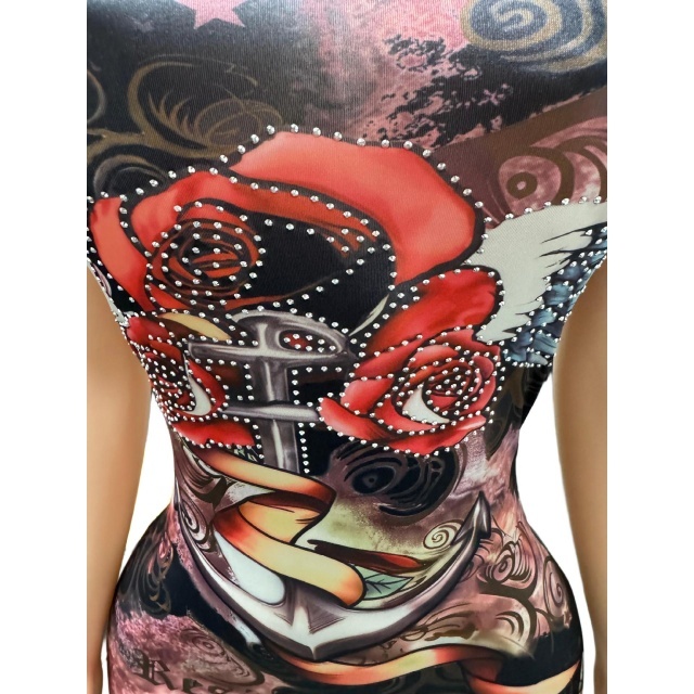 Off Shoulder Tube Rhinestoned Bodycon Dress