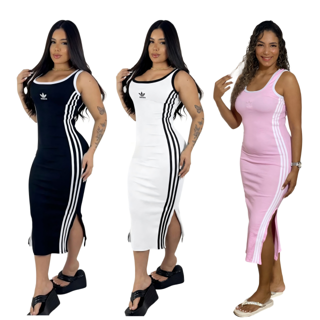 Fashion Embroidery Casual Slit Maxi Dress